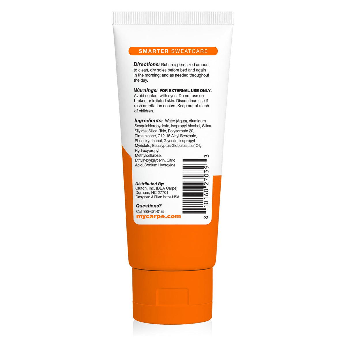 Carpe Sweat Absorbing Foot Lotion, Eucalyptus - Fights Sweaty Feet