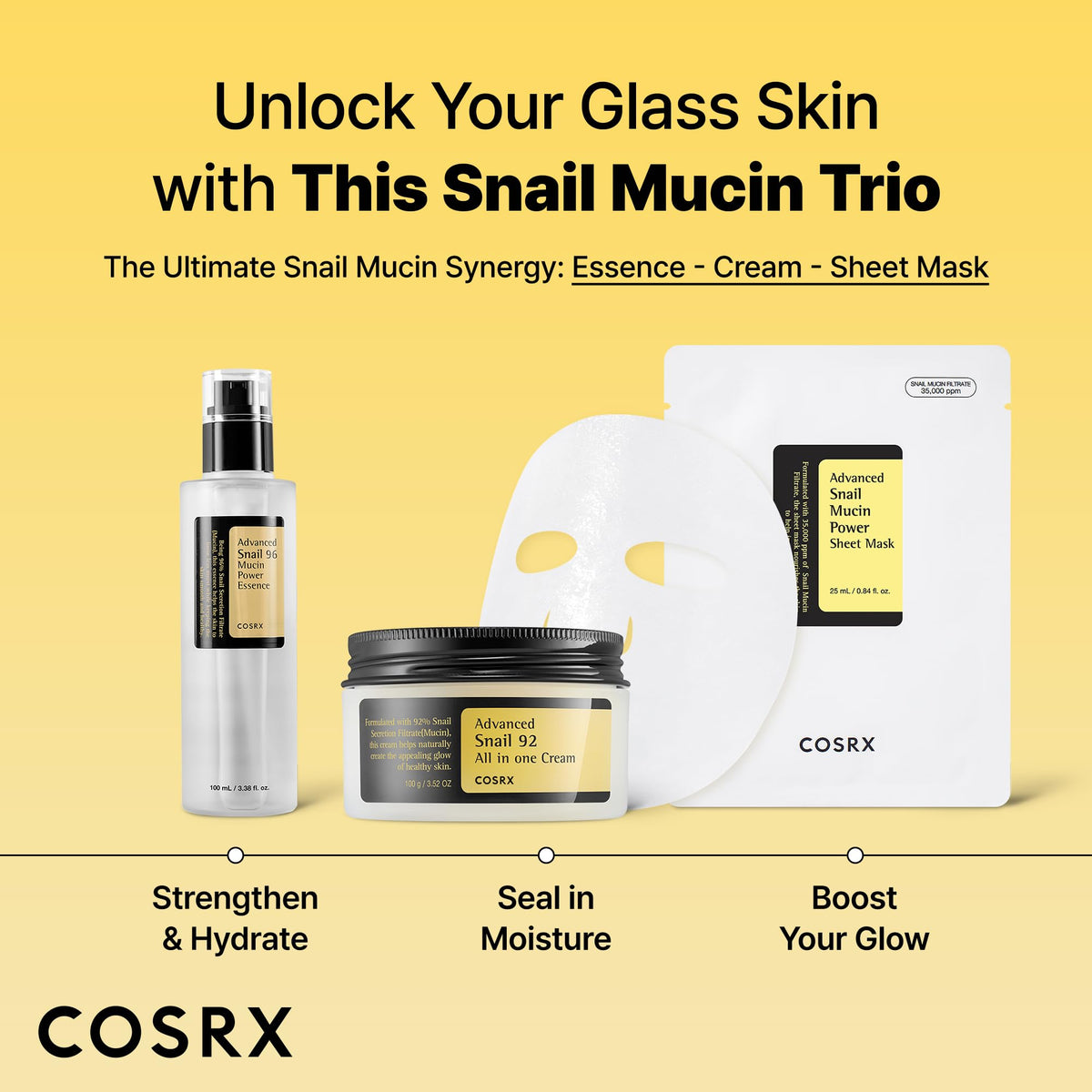 COSRX Snail Mucin Sheet Mask 10 EA with Snail Mucin Serum