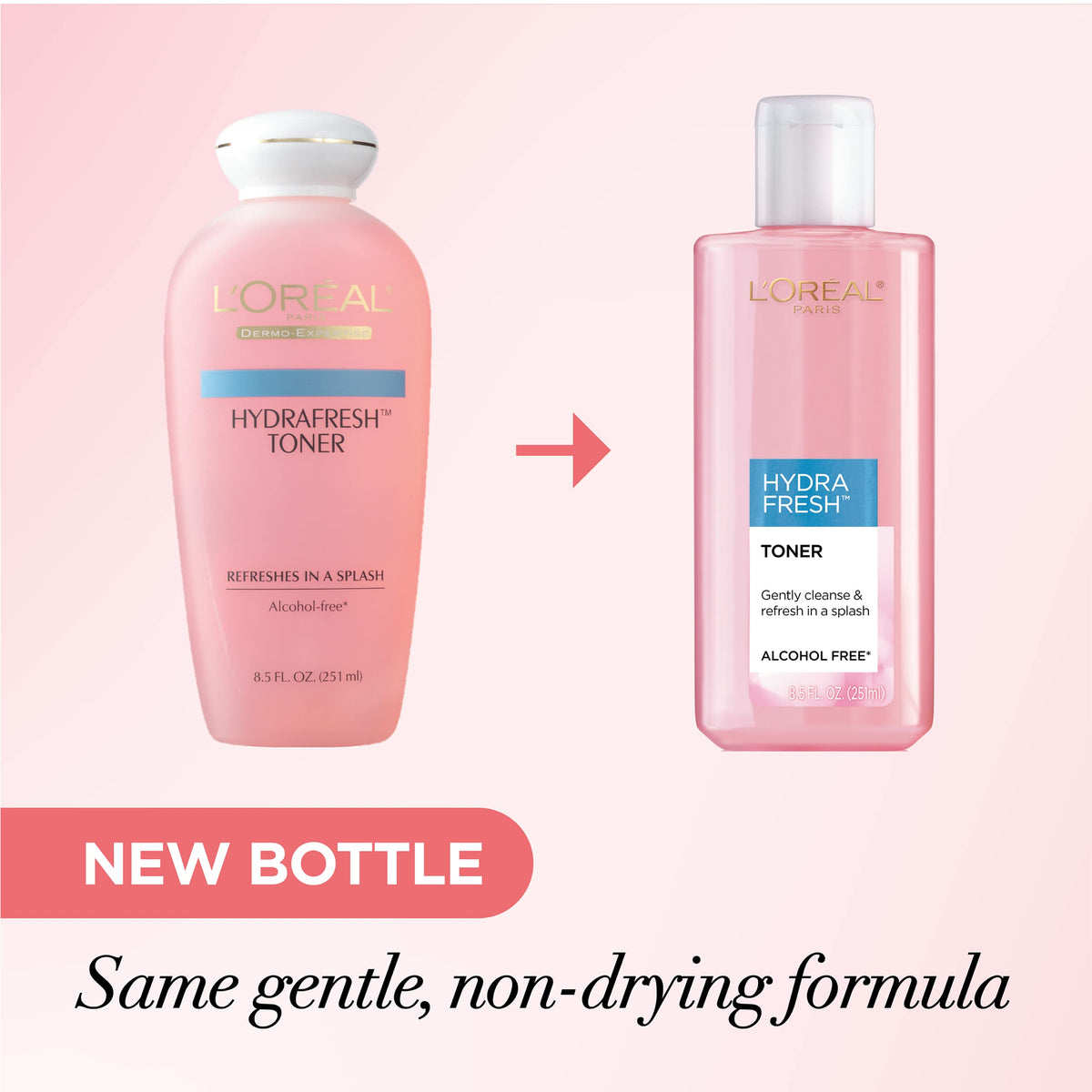 L'Oreal Paris Skincare HydraFresh Toner Face Toner with Pro-Vitamin B5 for a Smoother, Brighter Complexion, 2 Count