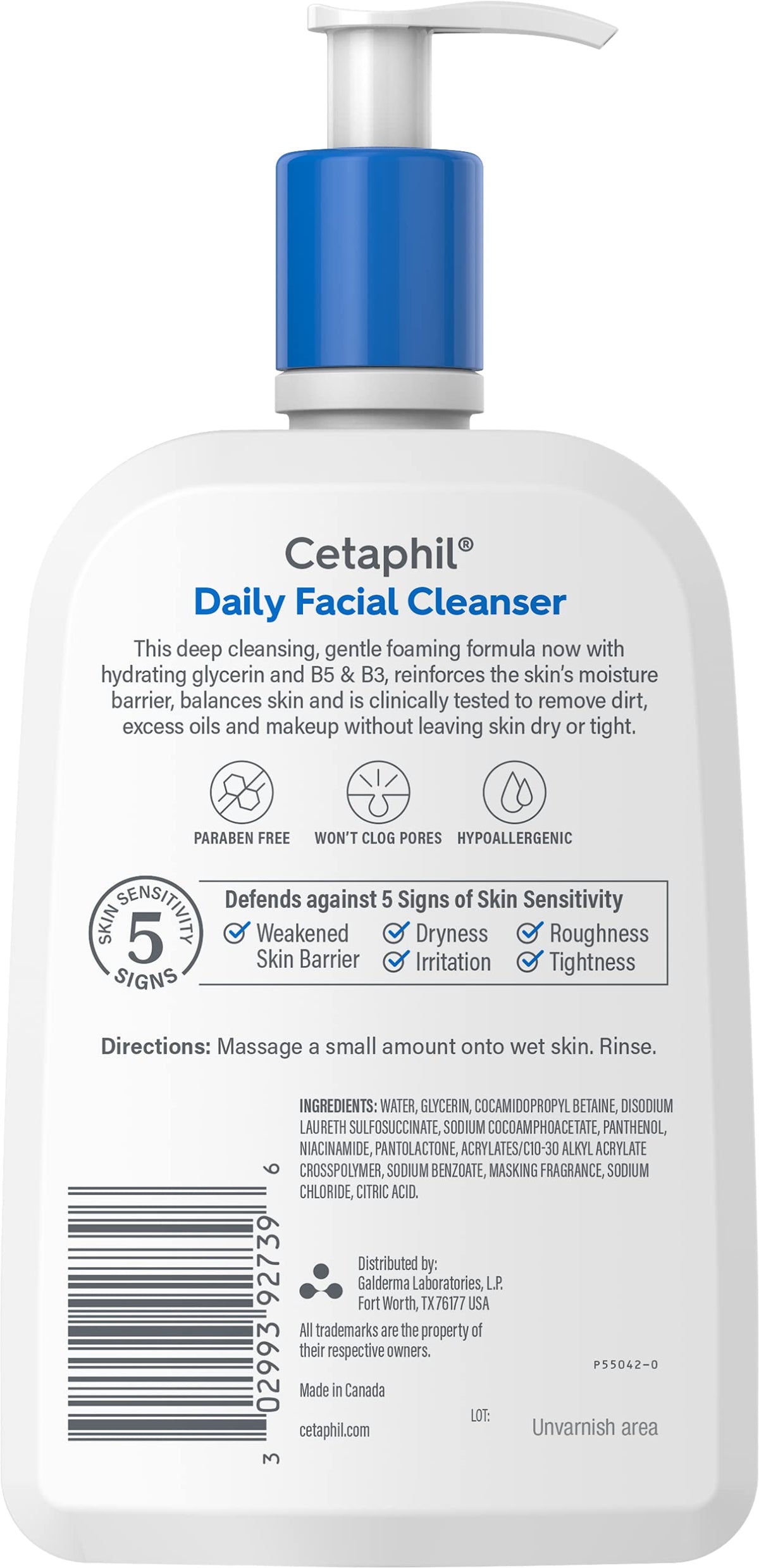 Cetaphil Daily Facial Cleanser Sensitive & Oily Skin, 20 oz