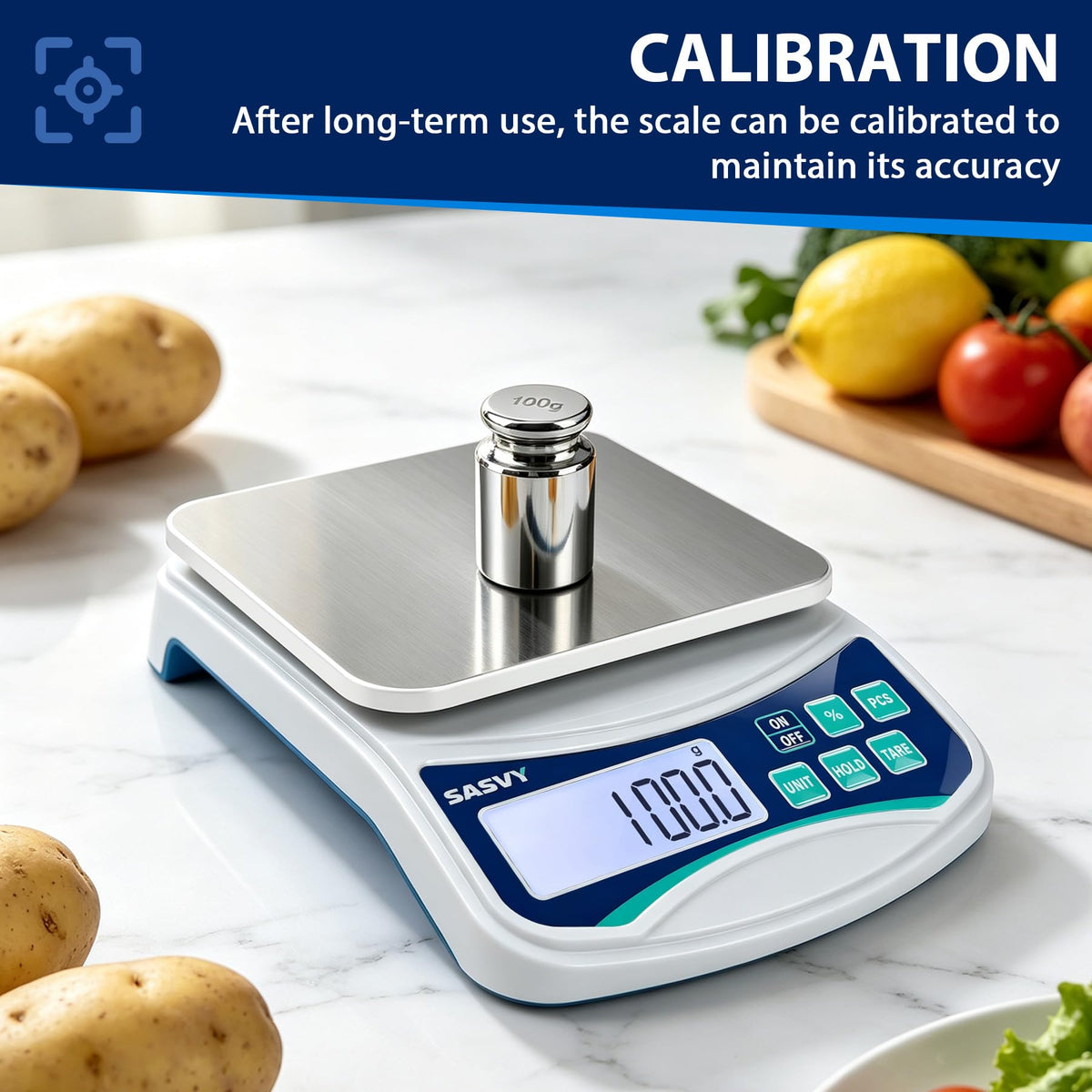 SASVY Large Kitchen Scale 0.1g High Precision, 11lb/5kg Lab Baking Scale