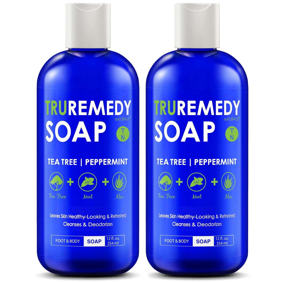 Truremedy Naturals Body Wash, Tea Tree & Peppermint (12oz Pack of 2)