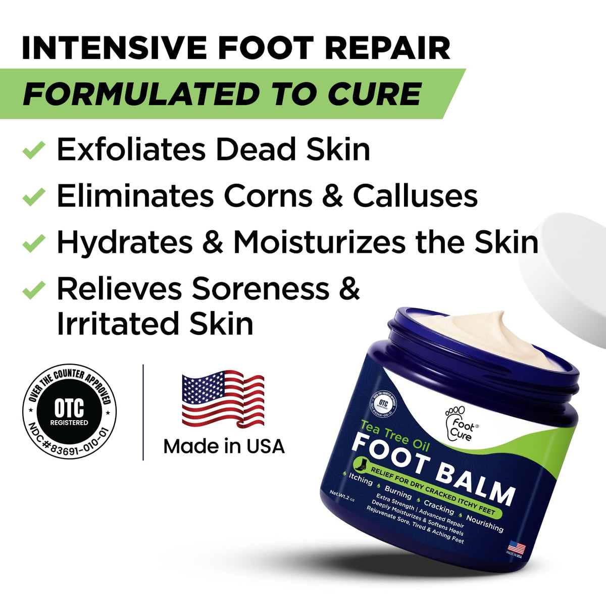 Antifungal Cream for Athletes Foot, Jock Itch, Ringworm, Dry Cracked Heel