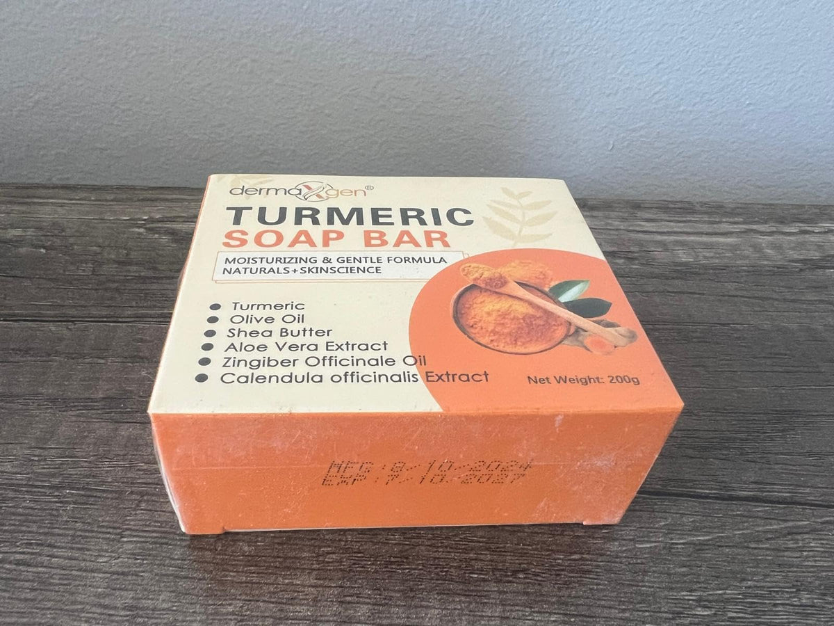 DERMAXGEN Organic Turmeric Soap Bar for Face & Body – Pure Turmeric Soap Bar for Acne, Scars, Uneven Tone, Blemish Control, Sun Damage & Age Spots – Handcrafted Skincare – 7 OZ