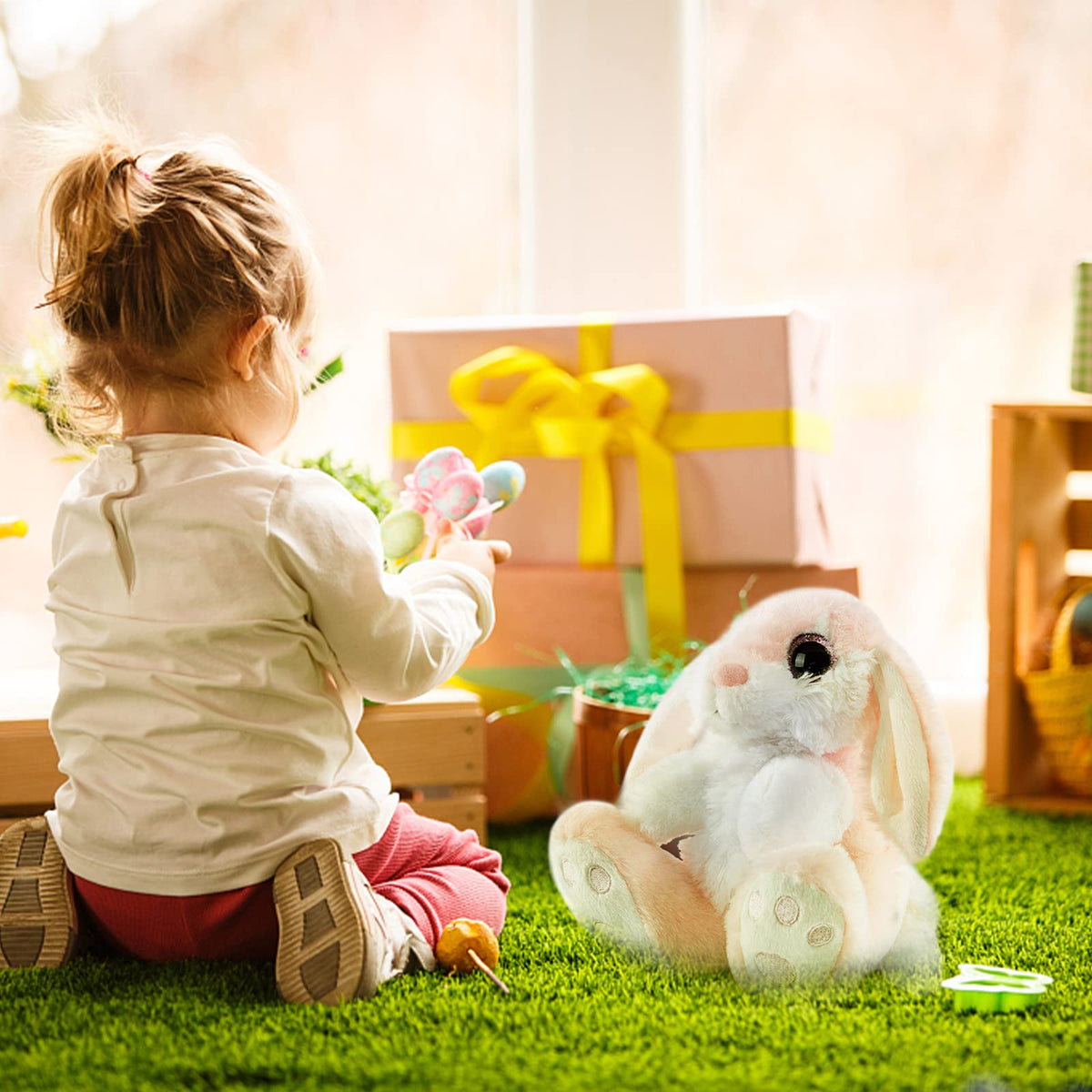 My OLi Plush Bunny Rabbit Stuffed Animal, 8.5 inches, Pink