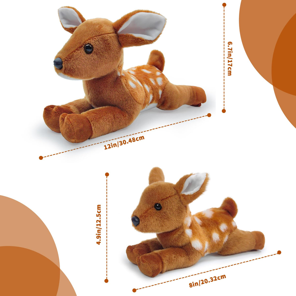 Hideekoog Deer Stuffed Animal for Kids,8 inch Realistic Animal Plush Toy,Plush Gift for Boys Girls Birthday (S-Deer)