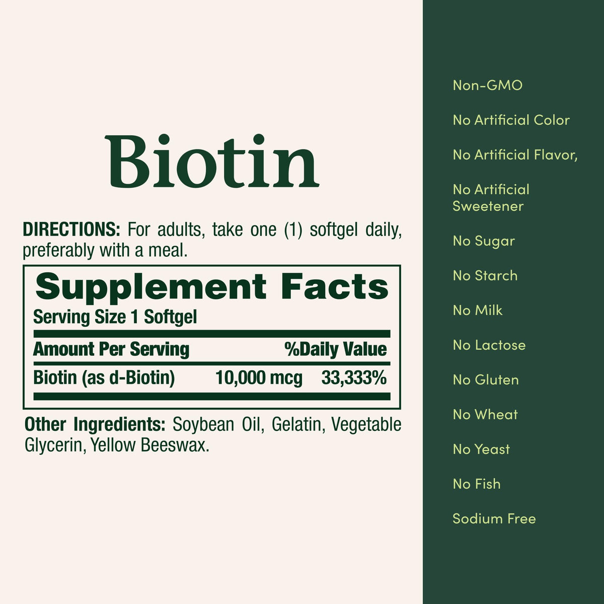 Nature's Bounty Biotin Hair Skin and Nails Vitamins, 120 Softgels