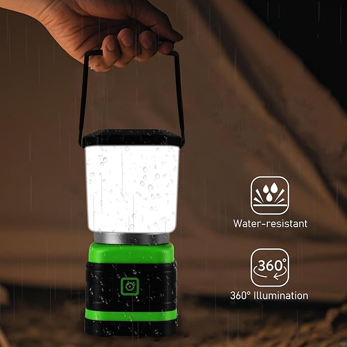 Lichamp LED Camping Lantern, Battery Powered LED Lights Camping Essentials, Portable Lanterns Flishlights for Emergency, Hurricanes, Outdoor Hiking, Power Outages, Survival Gear and Home Use, 4 Pack