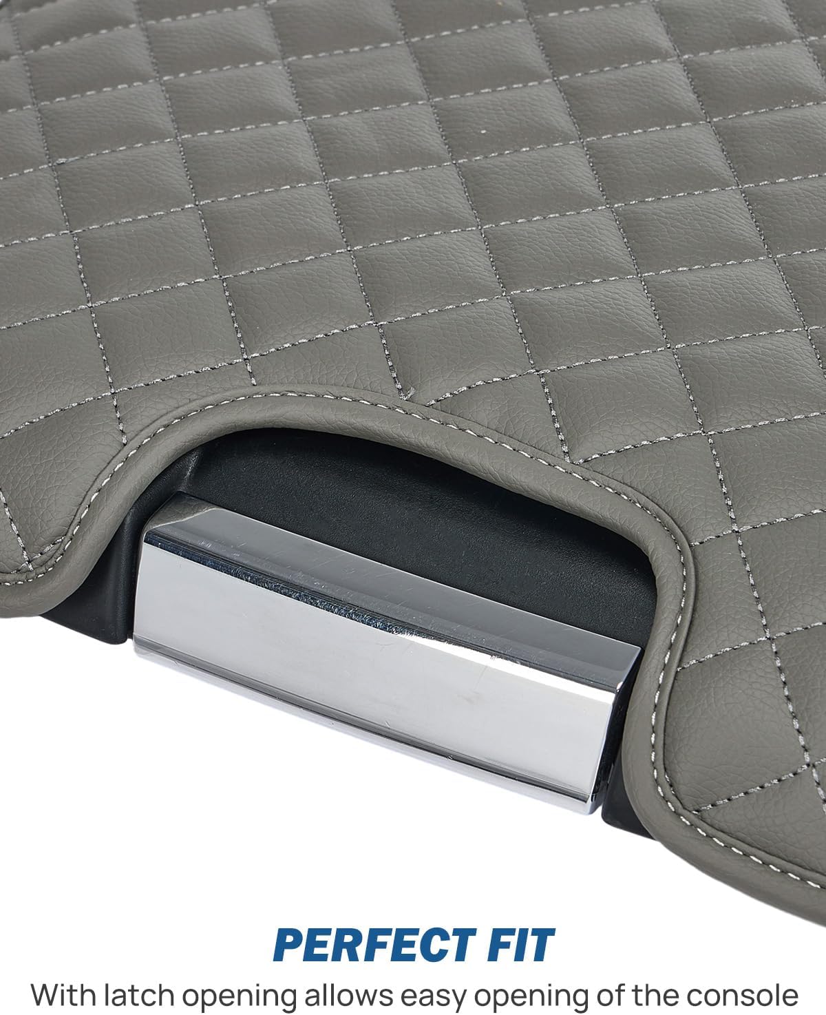 JOYTUTUS Center Console Cover Compatible with 2013-2018 Ram 1500 & 2013-2025 Ram 2500/3500/1500 Classic Model Jump Seat Console, Leather Arm Rest Covering for Car, Durable Middle Console Cover, Gray
