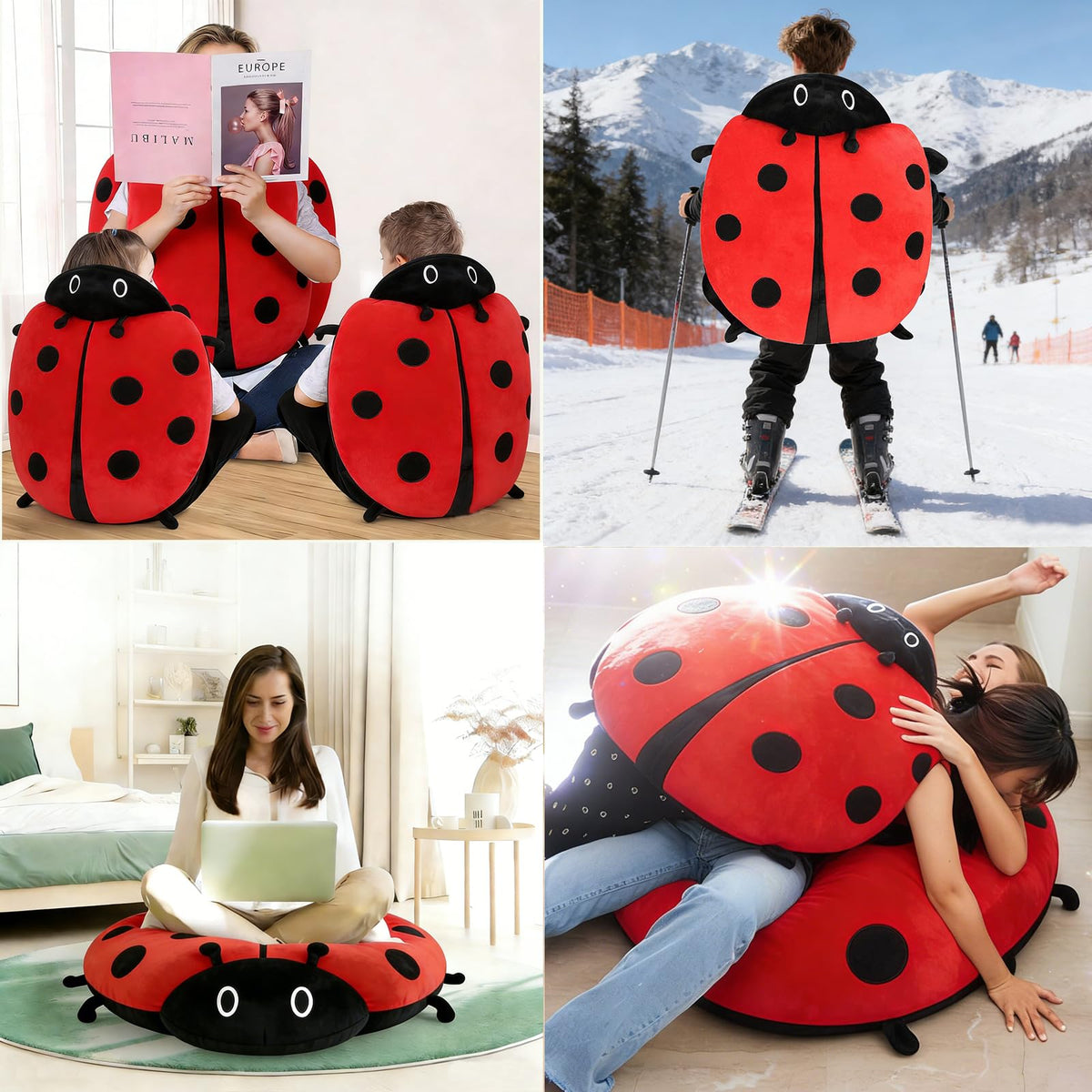 Wearable Lady Beetle Pillow, 40In Giant Wearable Pillow Beetle-Inspired