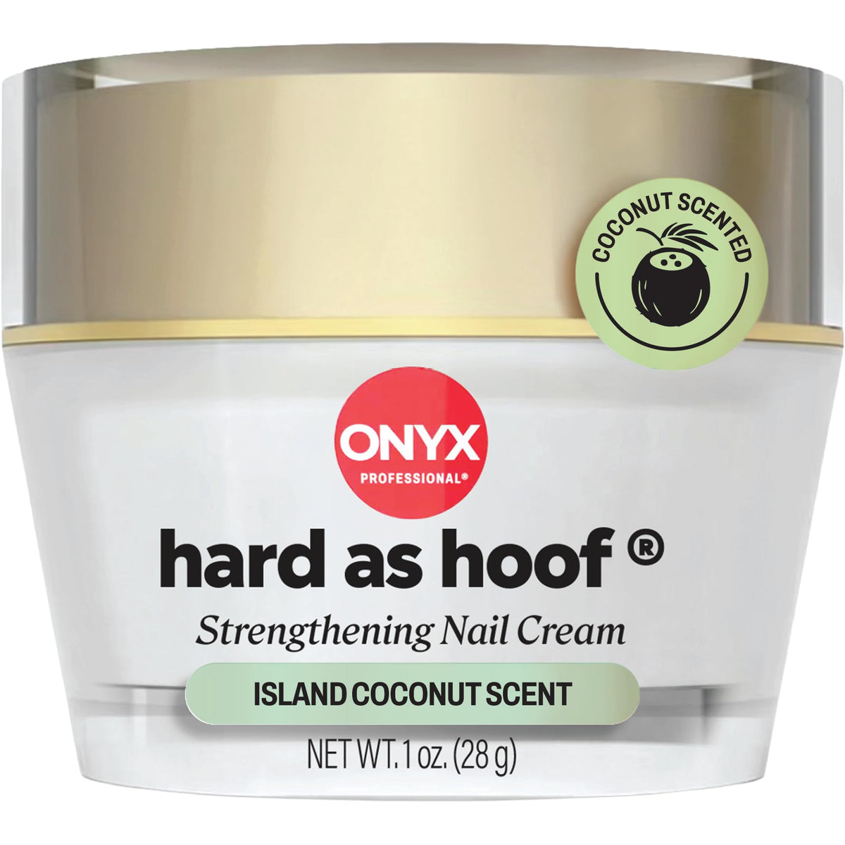Onyx Professional Hard as Hoof Nail Strengthening Cream, Island Coconut 1oz