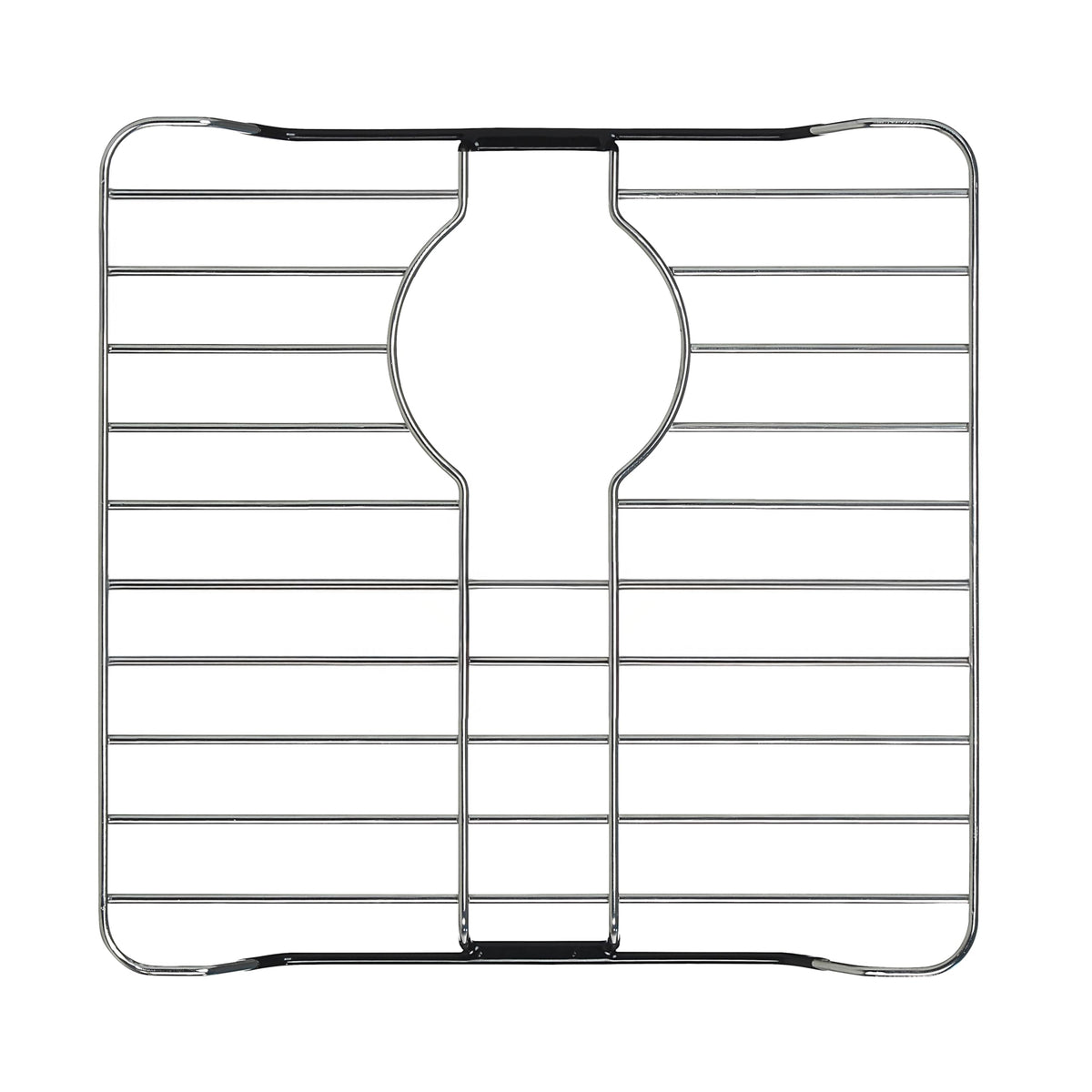 SunnyPoint 304 Stainless Steel Sink Protector Rack With Rear Drain Hole – Rust-Resistant Grid for Kitchen Sink Bottom, Scratch Prevention - Rear Drain Hole Required (13.11" X 11.61")