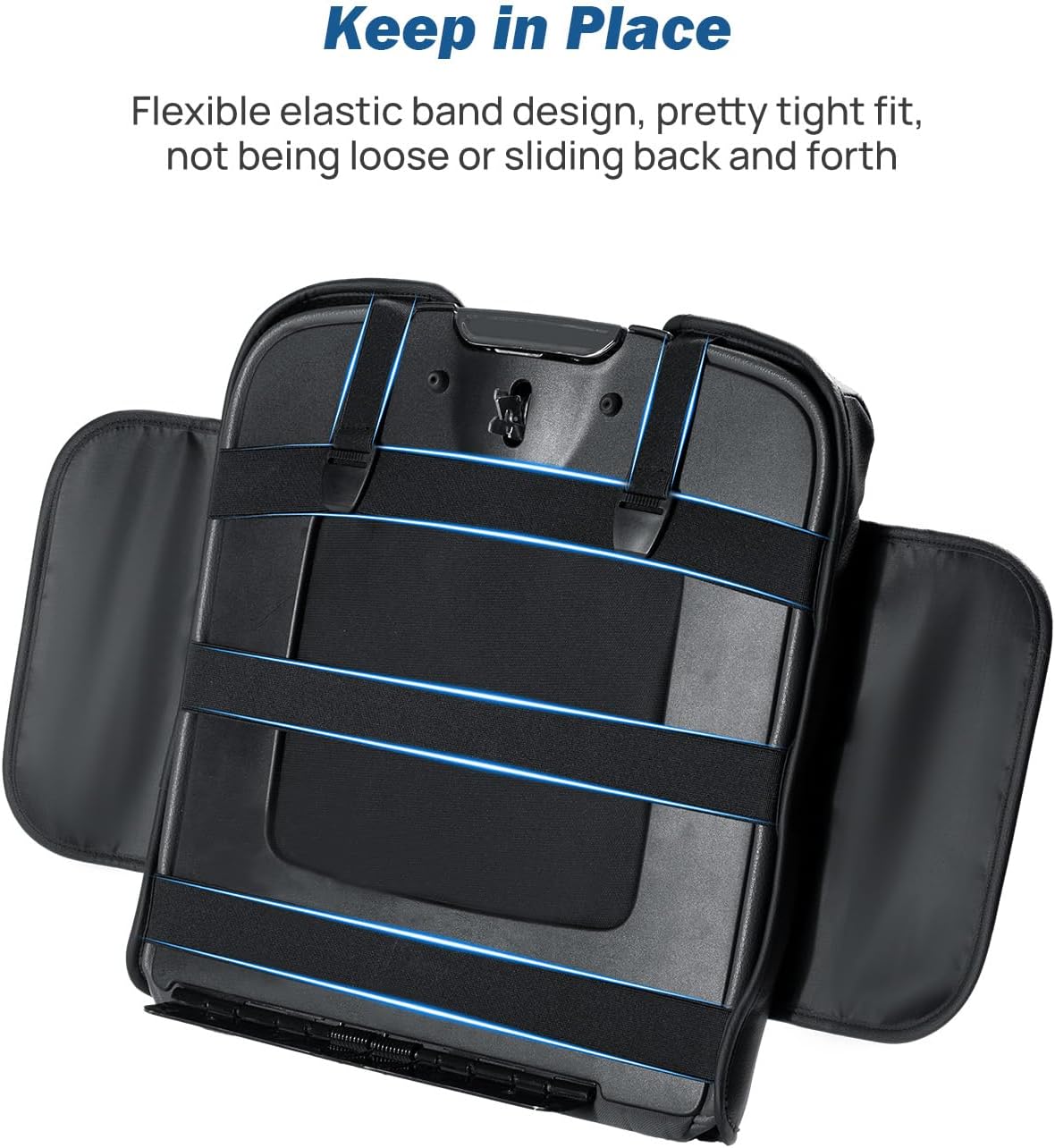 JOYTUTUS Center Console Cover Compatible with 2013-2018 Ram 1500 & 2013-2025 Ram 2500/3500/1500 Classic Model Jump Seat, Leather Arm Rest Armrest Cover for Car, Middle Console Cover Lid, with 2 Pocket