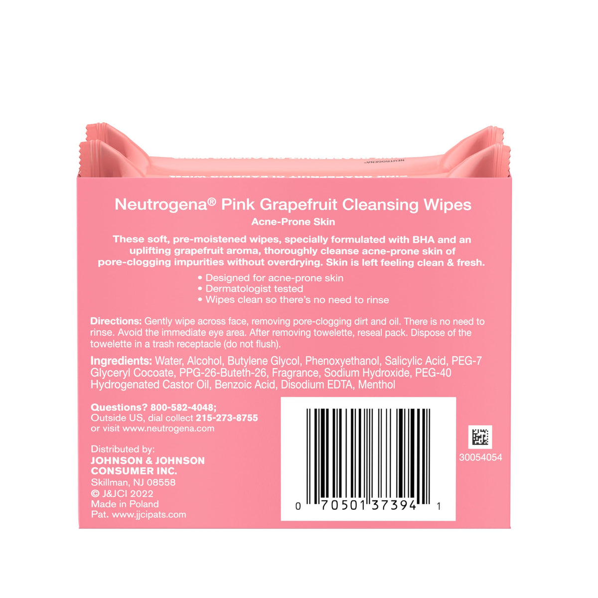 Neutrogena Makeup Remover Towelettes, Pink Grapefruit, 2 x 25 ct
