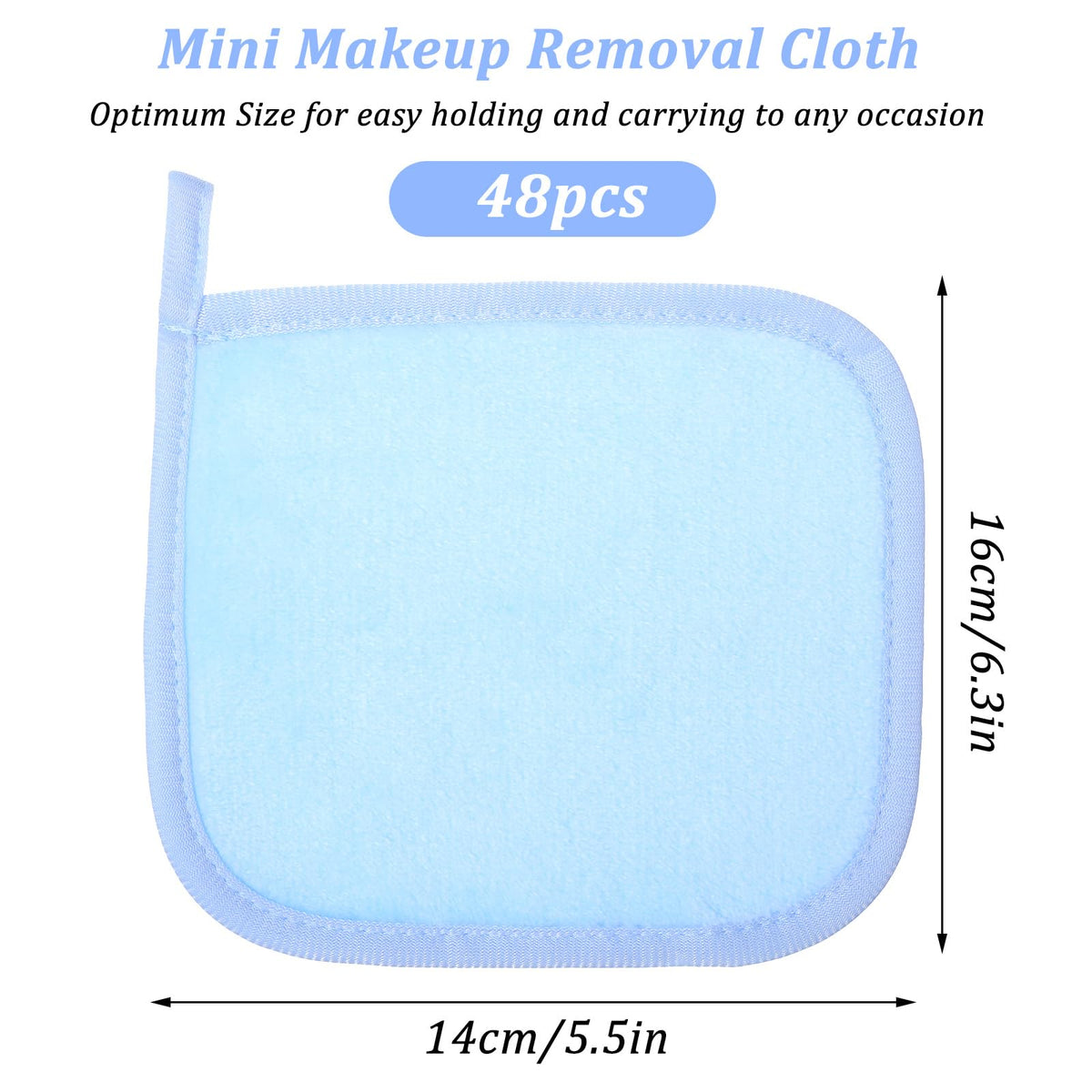 Limbeuuu 48 Pcs Makeup Remover Cloth Reusable Makeup Remover Pads Soft Microfiber Face Towels Facial Cleansing Cloths for Face Hand Eye Lips Bathroom Gift for Women 6.3 x 5.5 Inch(8 Colors)