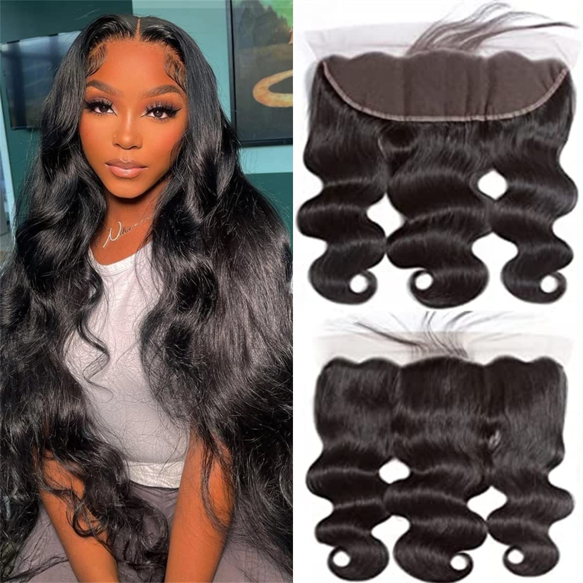 13X4 Body Wave Hd Lace Frontal Human Hair 20 Inch Body Wave Ear To Ear Transparent Lace Frontal Closure 100% Unprocessed Brazili