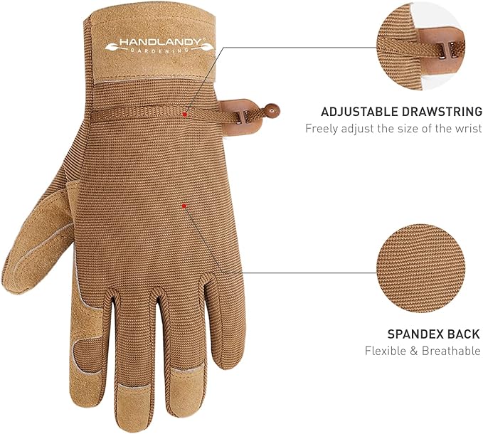 HANDLANDY Women Safety Work Gloves Utility Touch Screen Working Grip Glove for Yardwork Gardening Breathable Mechanic Gloves