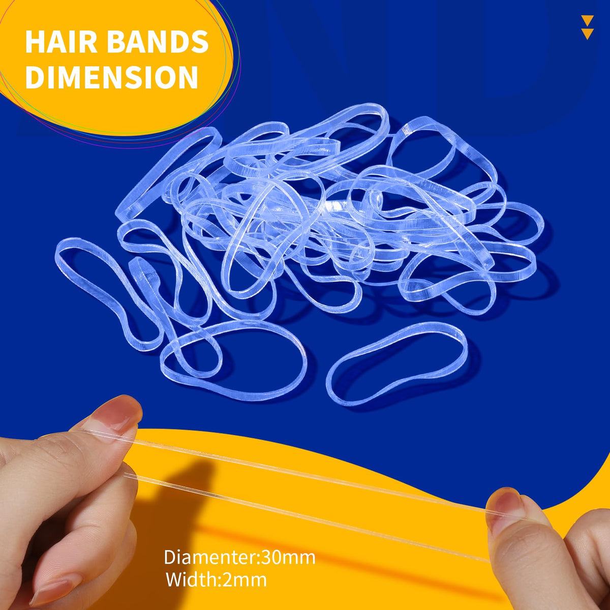 Teenitor 2000Pcs Clear Hair Ties Small Hair Elastics Rubber Hair Bands