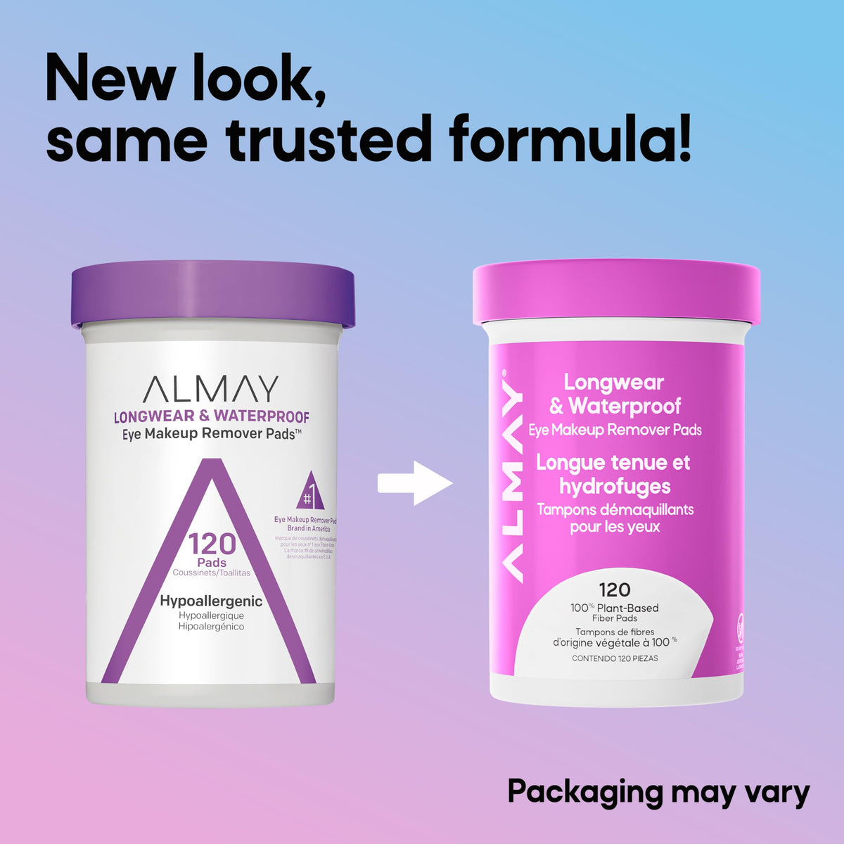 Almay Longwear & Waterproof Eye Makeup Remover Pads, 2 Pack