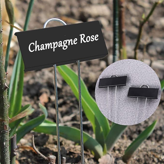 30pcs Plant Labels for Outdoor Garden Waterproof Plant Markers for Outdoor Plants, 11inch Metal Plant Tags and Labels Garden Markers for Seedlings Herbs Vegetable Greenhouse Gifts (Black)