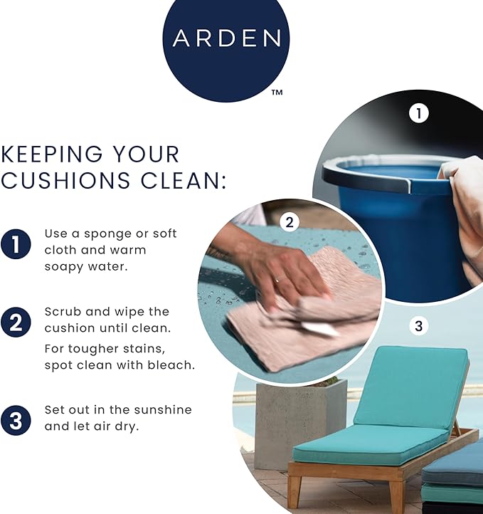 Arden Indoor/Outdoor Seat or Rocking Chair Cushion, 19 x 18, Water Repellent, Rain Proof, Fade Resistant Cushion for Rocking or Dining Chairs Sapphire Blue Leala
