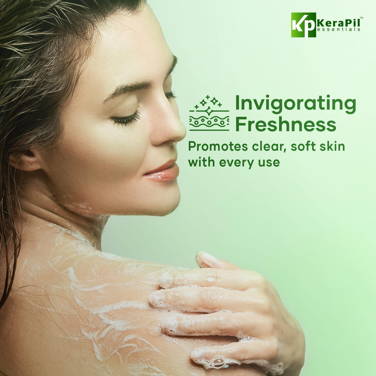KERAPIL Exfoliating Body Wash, Cucumber and Mint, 16 fl oz x 2