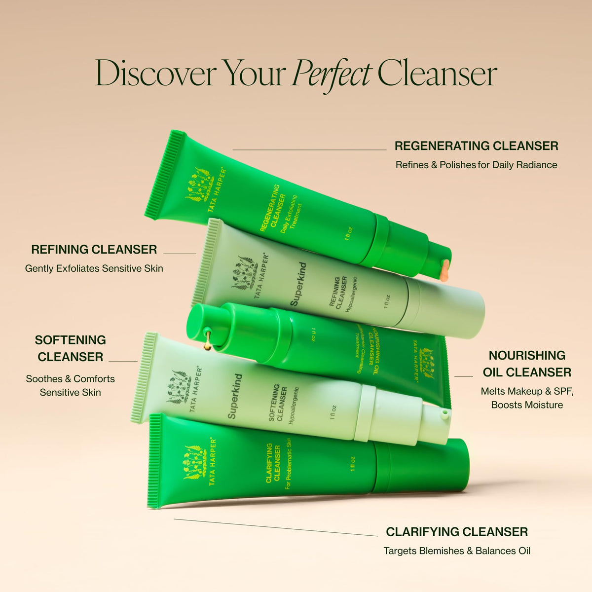 Tata Harper Regenerating Cleanser | Daily Cleansing & Exfoliating Facial Cleanser with Beta Hydroxy Acid | Clinically Proven Natural Skincare for Uneven Texture & Lack of Radiance,1 Fl Oz