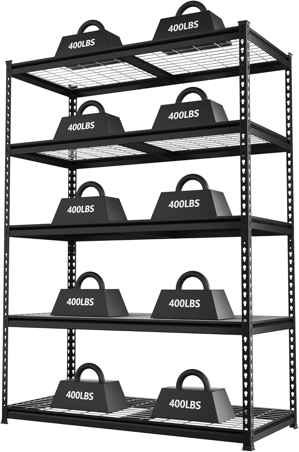 WORKPRO 4000 lbs 5-Tier Metal Shelving Unit, 72”H x 48”W x 24”D, Heavy Duty Adjustable Storage Rack, for Garage, Basement, Warehouse, Workshop