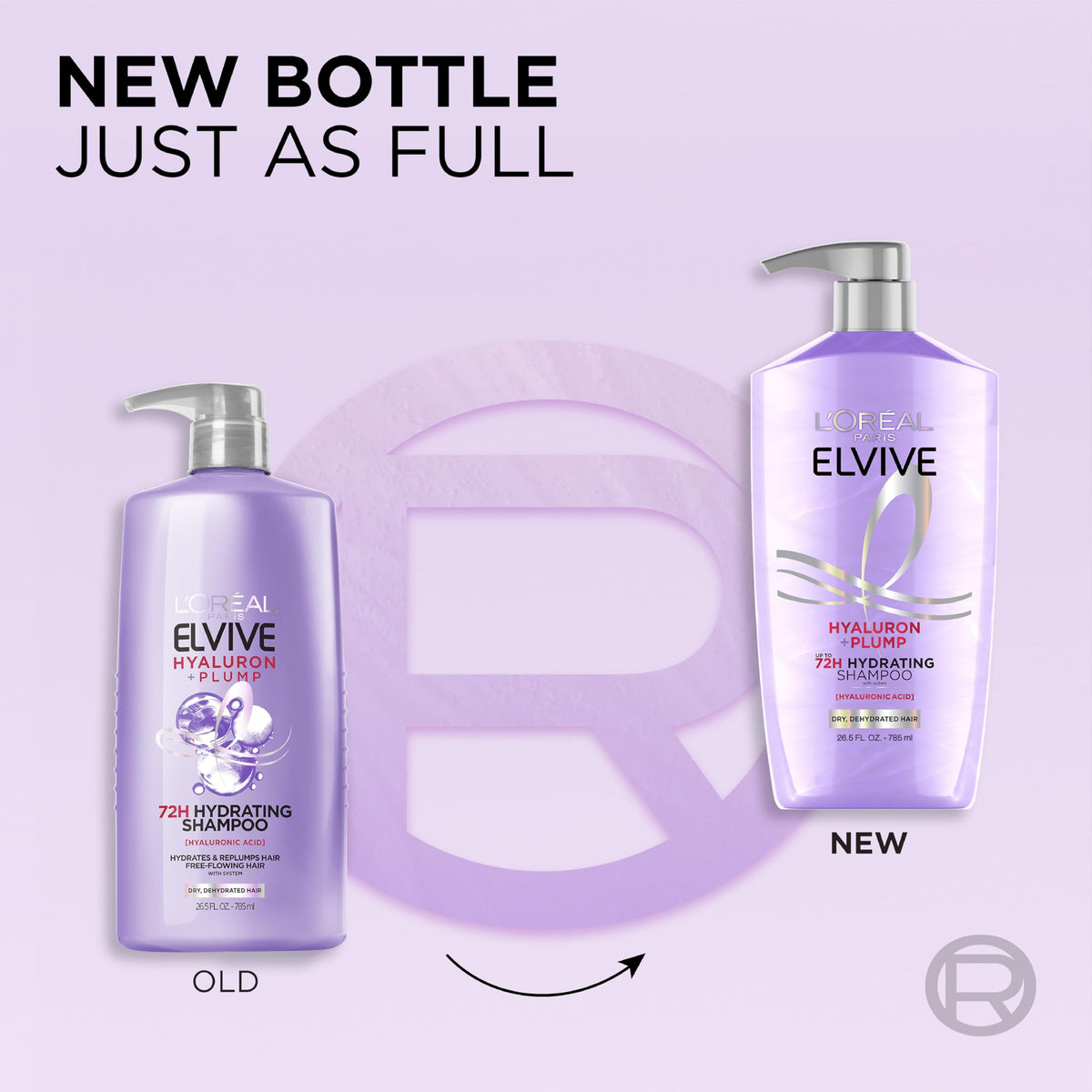 L'Oreal Paris Elvive Hyaluron Plump Shampoo and Conditioner Set, 53 Fl Oz