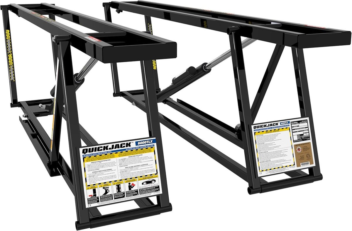 QuickJack 6000TLX Portable Car Lift with 6,000lb Capacity, with 110V Power Unit, Safe & Portable Design Garage Lift for Home, Garage, Shop, or Mechanic Auto Repair