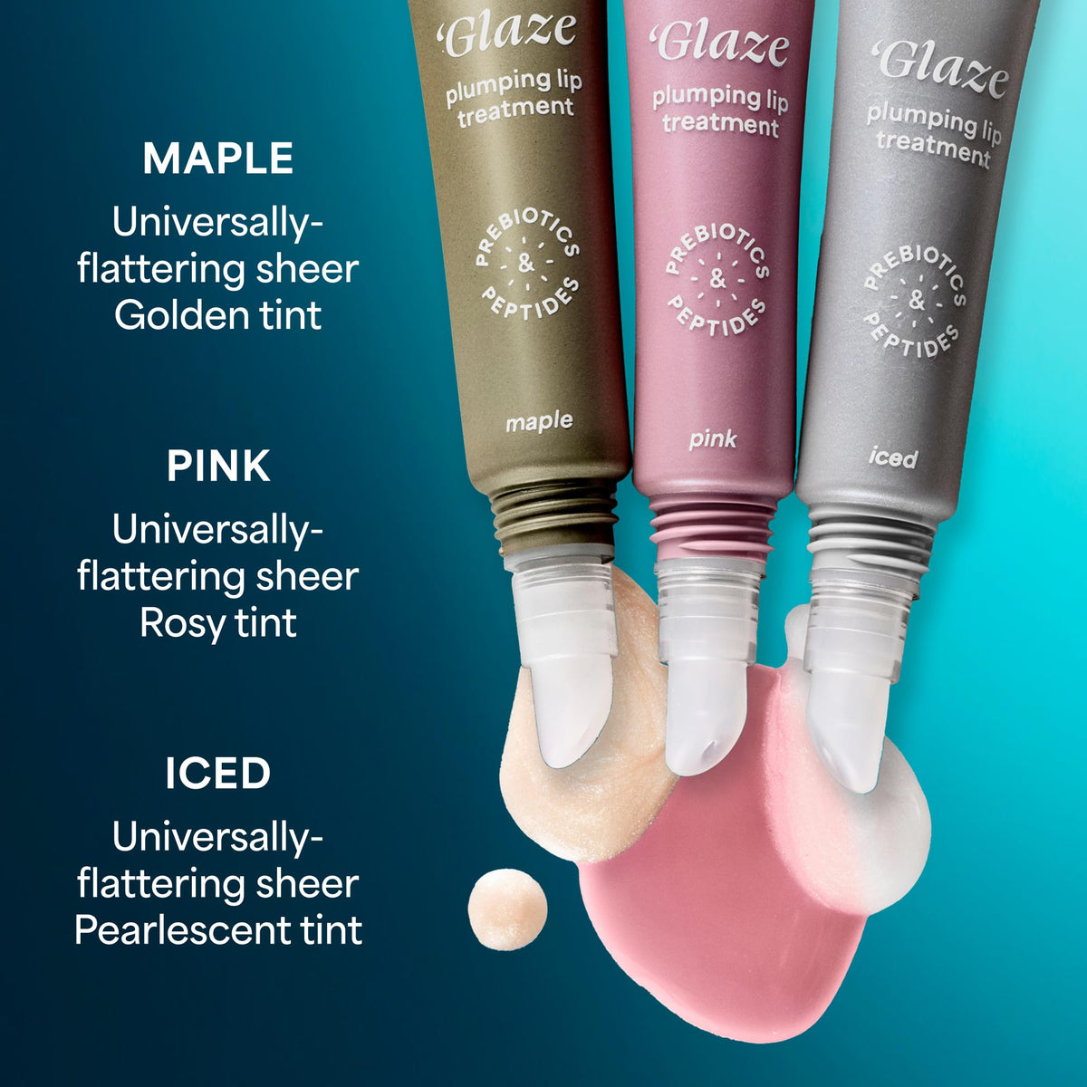 TULA Skin Care Glaze Plumping Lip Treatment, Shade Maple - Hydrating & Glossy Lip Balm with Hyaluronic Acid & Peptides, 0.28 oz.