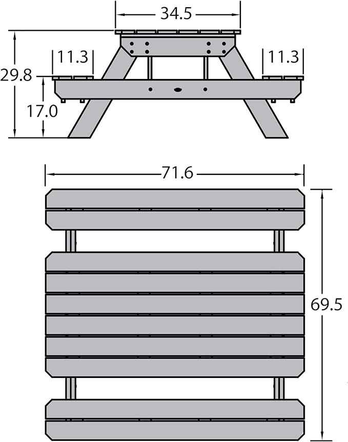 highwood Hometown Picnic Table, 6 Foot, Eucalyptus