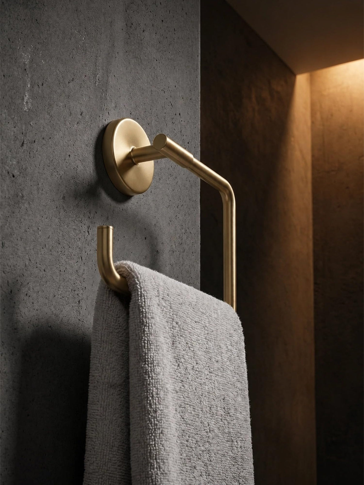 COVIXXIO Hand Towel Holder Champagne Bronze Towel Racks for Bathroom Wall Square Towel Ring Holder for Bath Towel Hanger for Kitchen, Bathroom Accessories (Squre (Screw))