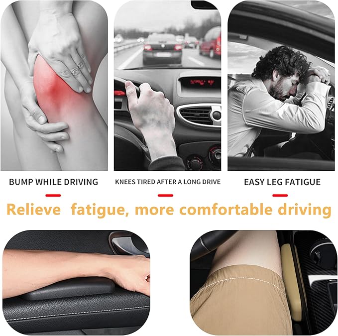 OFBAND 2PCS Elbow Pad Arm Rest, Soft Leather Arm Rest Pillow with One-Piece Molding for Comfortable Support, Universal Car Accessories, Knee Cushion, Door Armrest Pads (Beige)