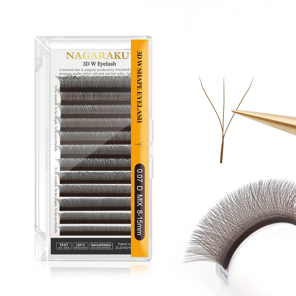 Nagaraku W Eyelash Extension 3D Volume Premade 0.07Mm D Curl 8-15Mm Mix Faux Mink Dark Brown Cluster Easy Fanning Yy Eye Lashes
