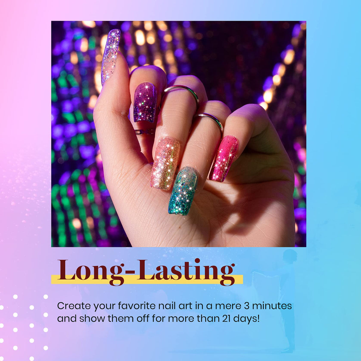 Beetles Glitter Gel Polish, 6 Pcs Pink Silver Platinum Gel Polish Kit