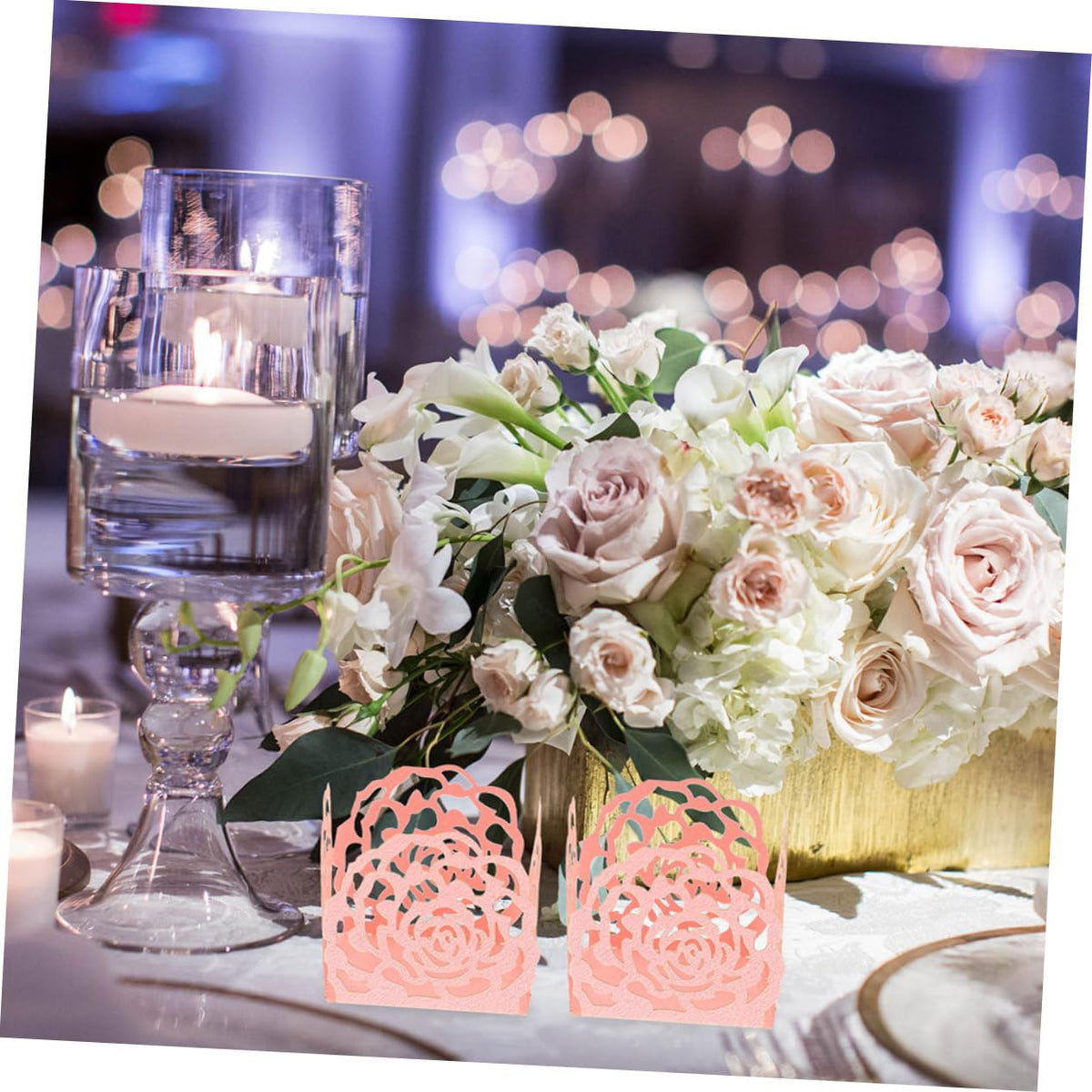 PRETYZOOM 100pcs Chocolate Wrappers Hollow Rose Design Candy Packaging for Weddings and Parties Elegant Dessert Decor for Chocolate Treats and