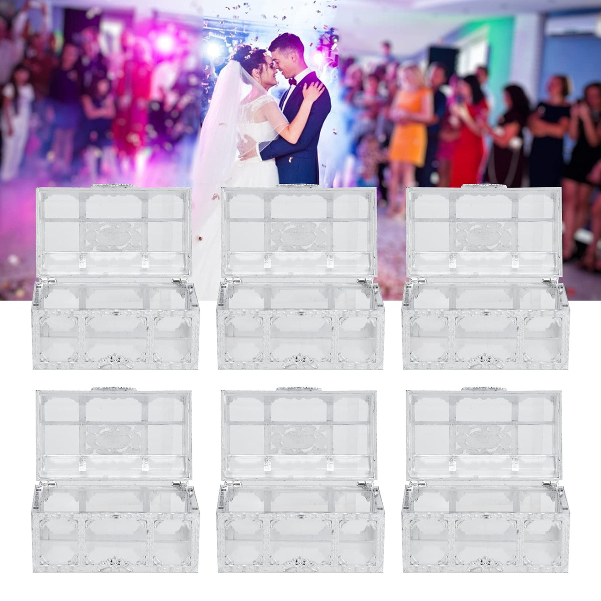 QANYEGN 12PCS Hollow Out Candy Box, Chocolate Gift Treat Boxes, Wedding Container Case for Wedding, Parties Use(Large-Sier)
