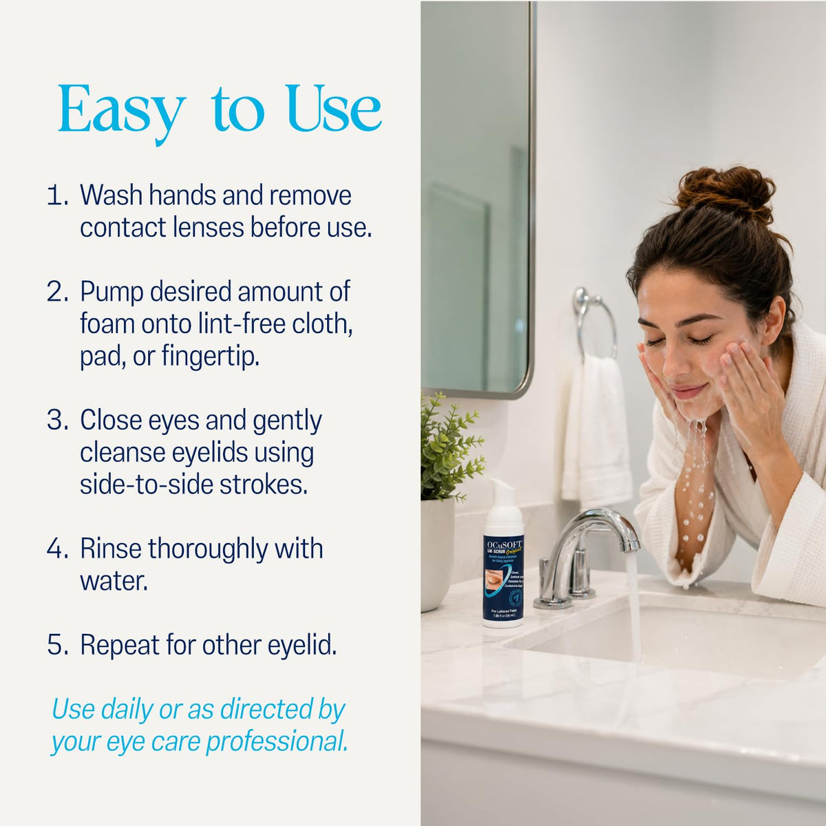OCuSOFT Lid Scrub Original Foaming Eyelid Cleanser – 7.25 fl oz Foam Pump