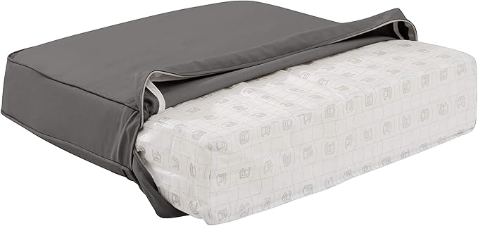Classic Accessories Montlake Water-Resistant 19 x 20 x 4 Inch Patio Lounge Back Cushion, Light Charcoal Grey, Outdoor Loveseat Cushions