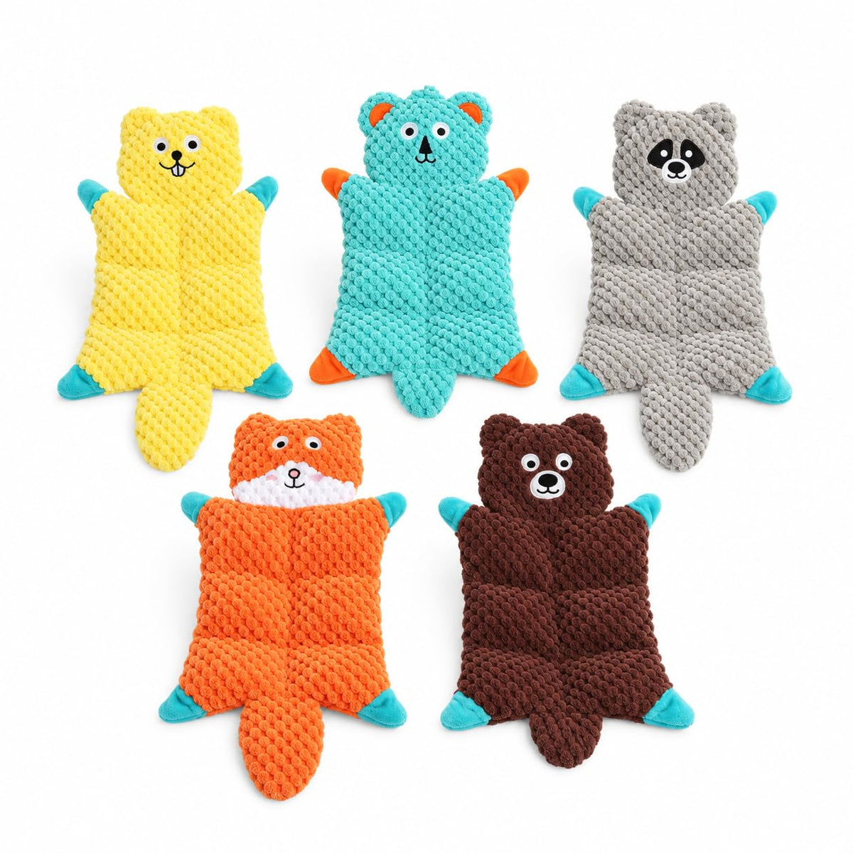 Not Stuffing Dog Toys, Soft Plush Animal Toys for Dogs,5 Pack Durable Stuffless Chew Toys for Small & Medium Dogs, Interactive Toss Tug Cuddle Toys for Puppies