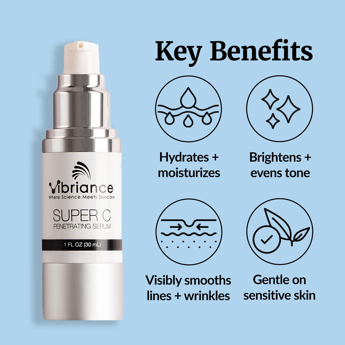 Vibriance Super C Vitamin C Serum for Mature Skin, 1 fl oz