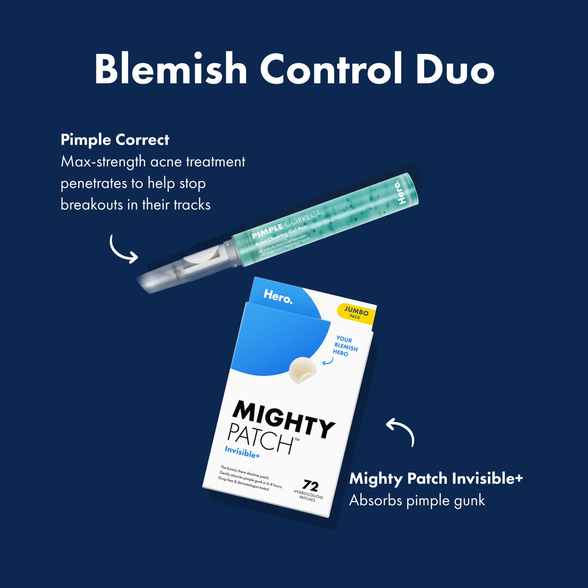 Hero Cosmetics Mighty Patch Invisible+ Daytime Acne Pimple Patch, 72 Ct