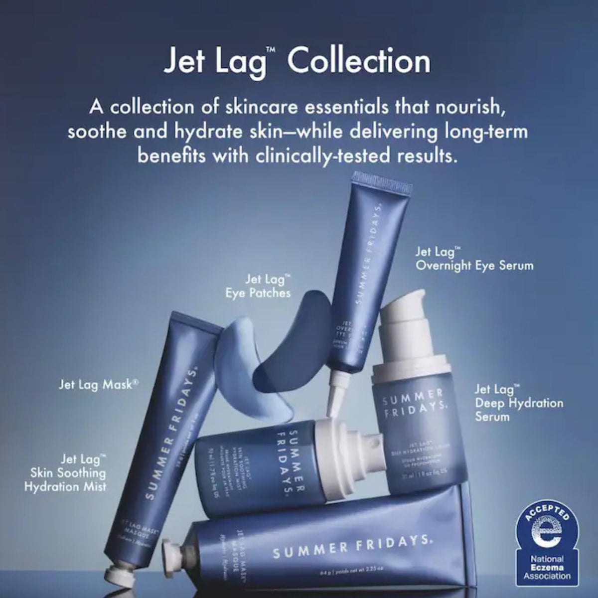 Summer Fridays Jet Lag Hydrating Eye Patches - De-puffing Hydrogel Under Eye Masks with Hyaluronic Acid, Caffeine + Peptides - Soothing + Refreshing At-Home + Travel Skin Care (6 Pairs)