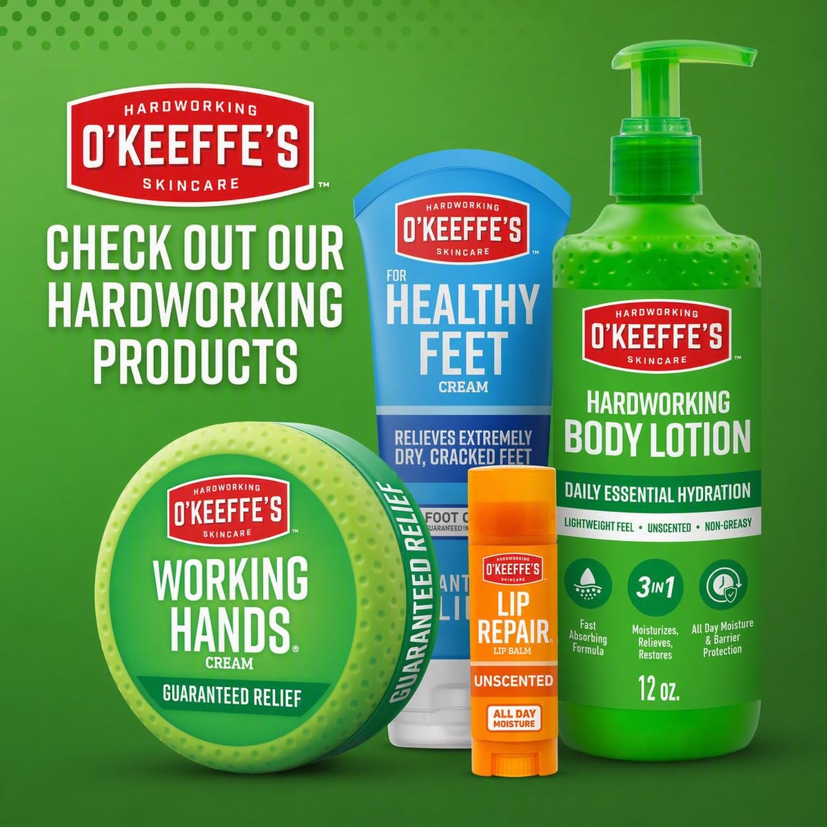 O'Keeffe's Lip Repair Unscented Balm, 2-Pack