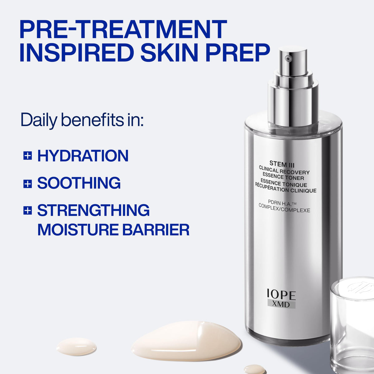 IOPE XMD Stem III Clinical Recovery Essence Toner - Hydrating & Soothing Face Prep - Pre-Treatment Inspired Formula to Balance and Calm Skin - with PDRN and Hyaluronic Acid - 4.39 fl. oz.