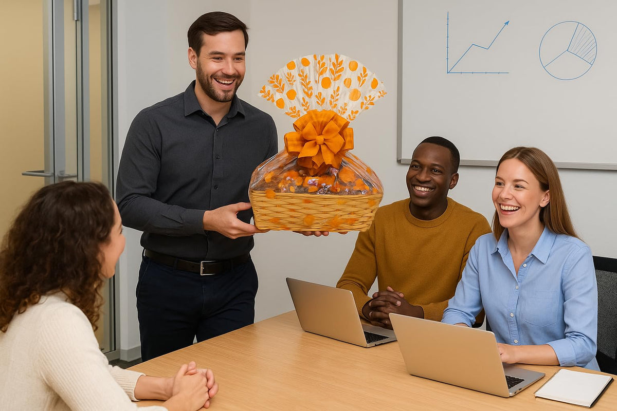 Thanksgiving Gift Basket Hand Crafted with Chocolates, Cookies, Snacks & Candy. Perfect for Hostess, Family, Employee or Client Gift (Platinum Plus)
