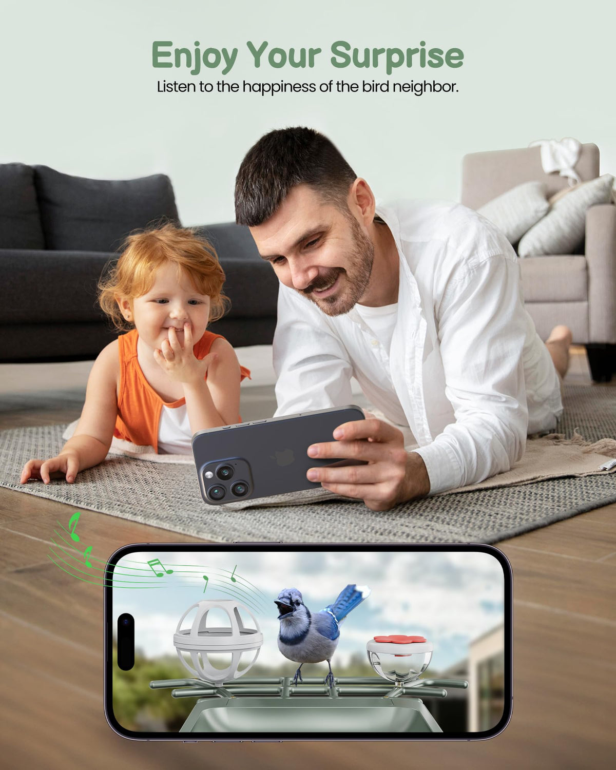 Smart Bird Feeder with Camera Outdoor: Solar Birdfeeder Cam for Outside Garden - 2K HD Live Video Camera AI Recognition Visible Window Auto Capture - Bird Lover Gifts
