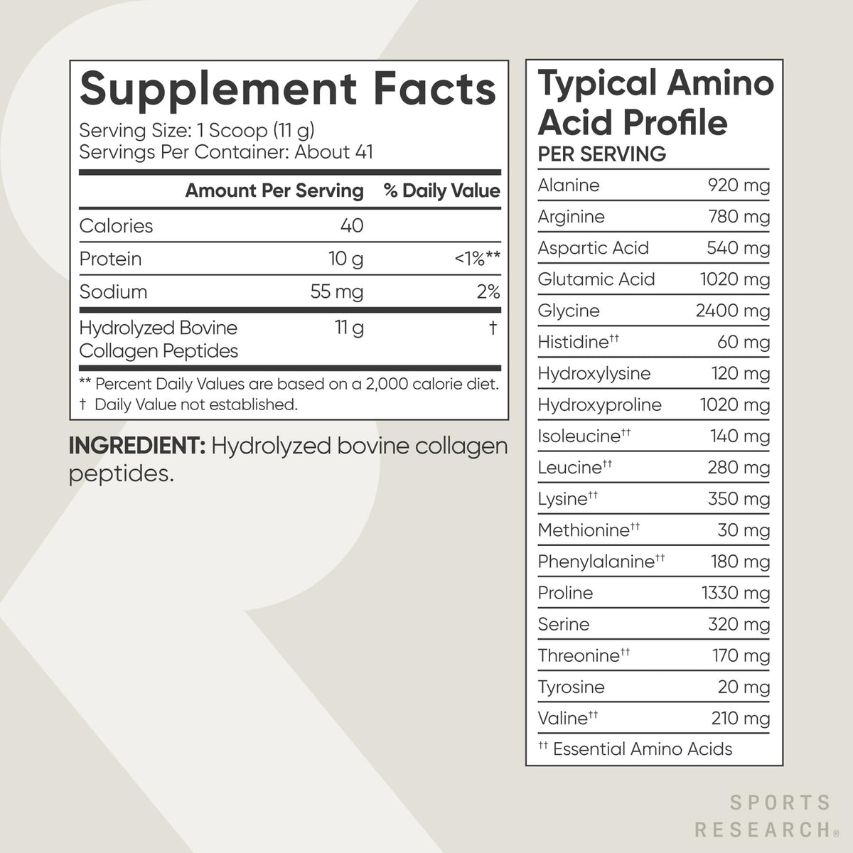 Sports Research® Collagen Peptides Protein Powder 16oz (Unflavored)