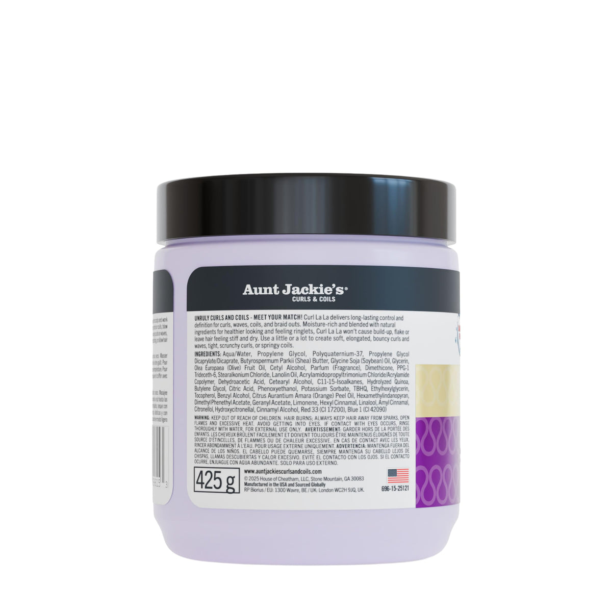 Aunt Jackie's Curl La La, Lightweight Curl Defining Custard, Enriched with Shea Butter & Olive Oil, Basic, 15 Ounce